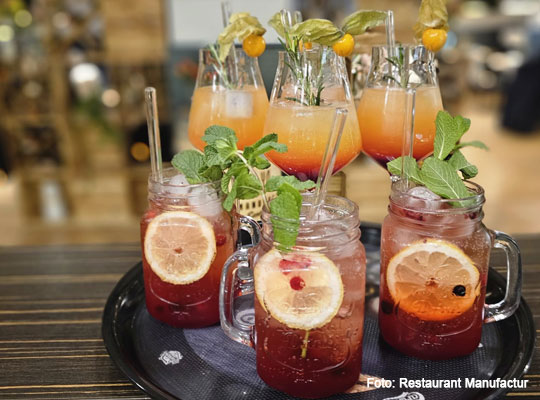 Leckere Drinks im Restaurant Manufactur