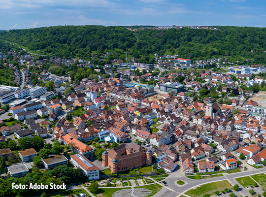 Stadt Künzelsau von oben