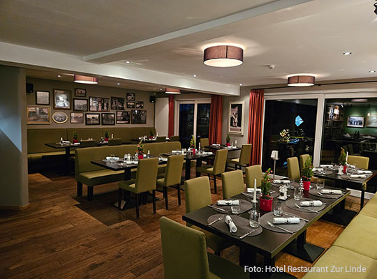 Gastraum im Hotel Restaurant Zur Linde