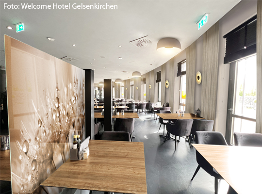 Innenansicht Essensbereich Hotel Welcome Gelsenkirchen